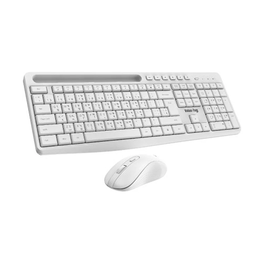 Picture of Value Top KMW1096W White Wireless Silent Office Keyboard & Mouse Combo with Bangla