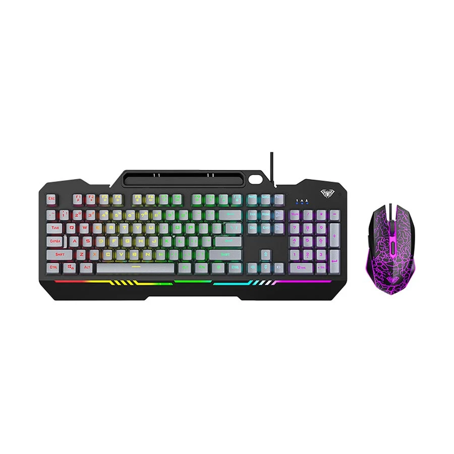 Picture of AULA T102 Rainbow Backlight Black-Gray Wired Keyboard & Mouse Combo