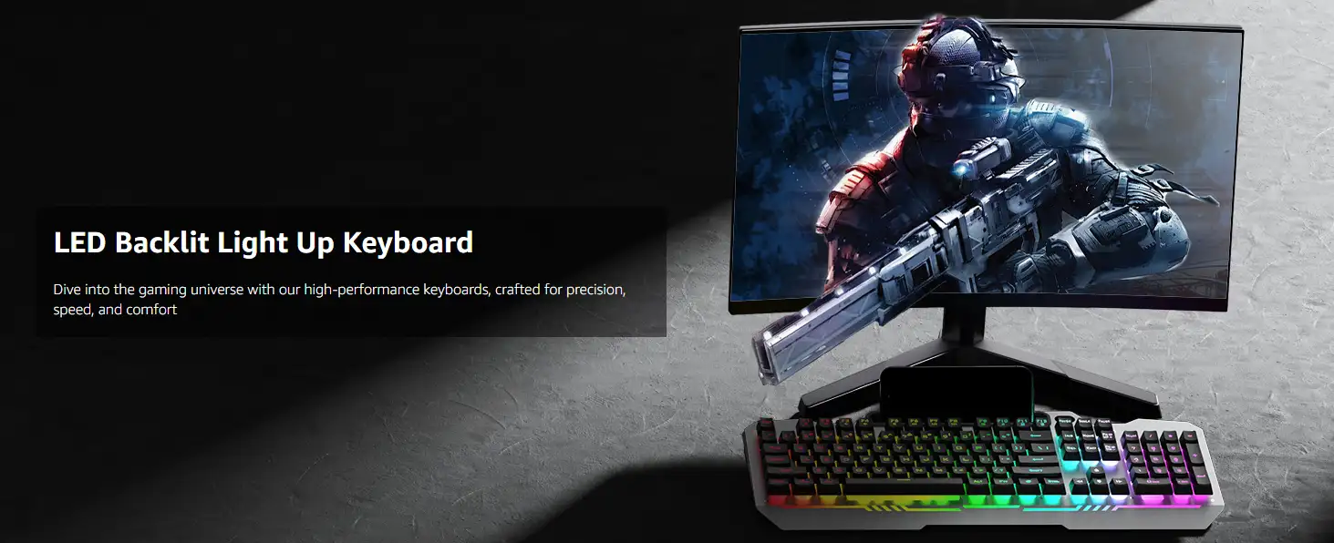 Picture of AULA T102 Rainbow Backlight Black-Gray Wired Keyboard & Mouse Combo