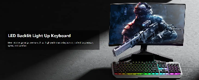 Picture of AULA T102 Rainbow Backlight Black-Gray Wired Keyboard & Mouse Combo