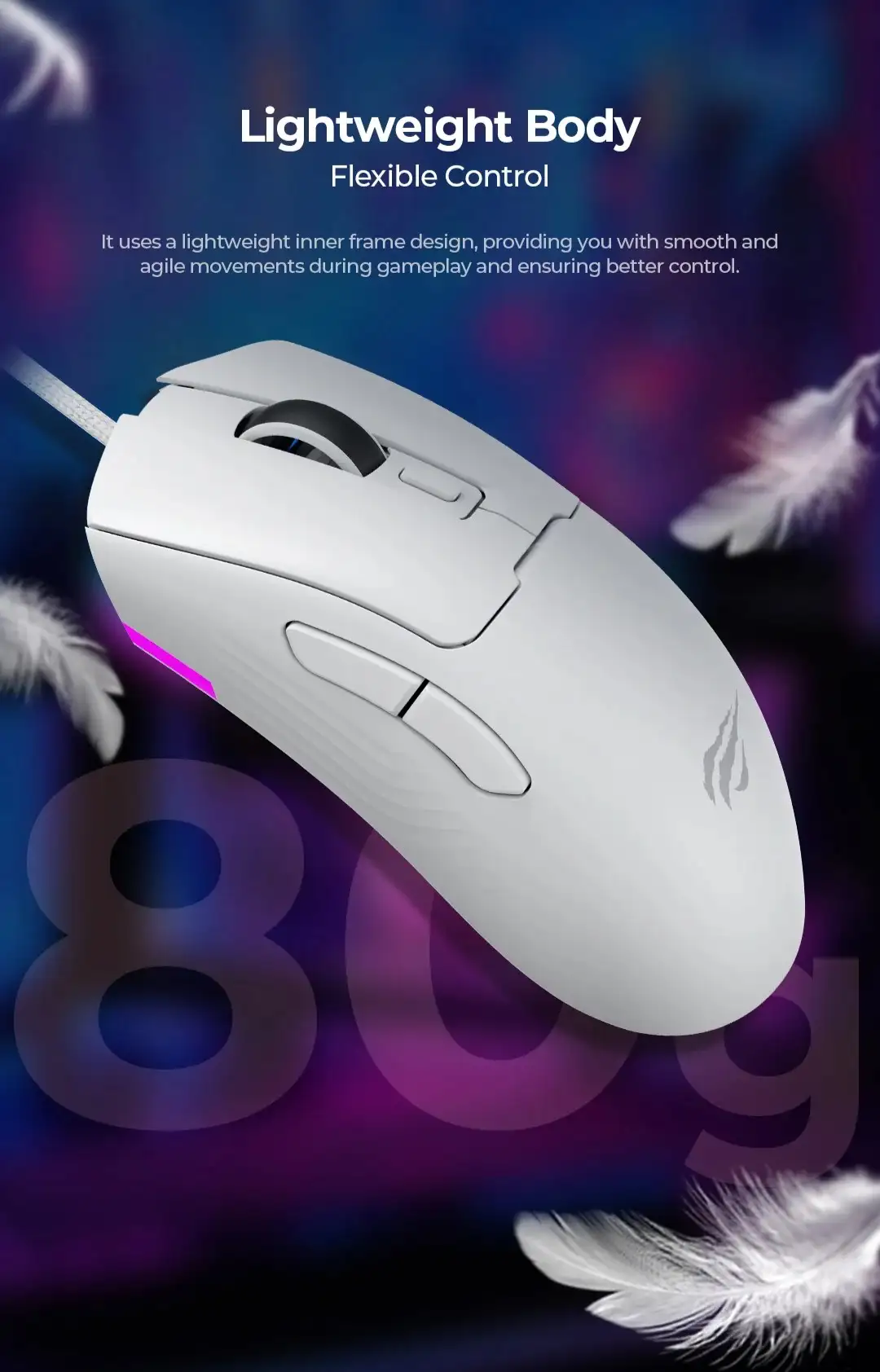 Picture of Havit MS966 RGB Wired White Gaming Mouse