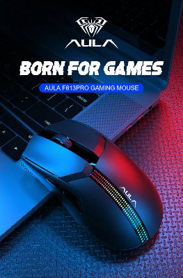 Picture of AULA F813 Pro Backlight Wired Black Gaming Mouse