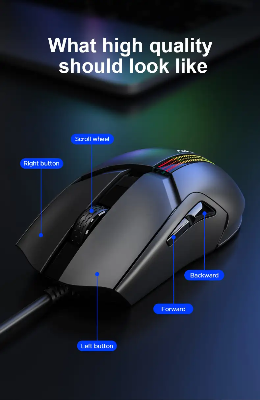 Picture of AULA F813 Pro Backlight Wired Black Gaming Mouse
