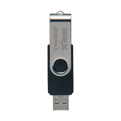 Picture of TwinMOS X3 Ultra 64GB USB 3.2 Black-Silver Pen Drive