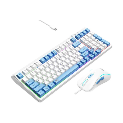 Picture of Havit KB891CM Wired Rainbow Backlit White & Blue Gaming Keyboard & Mouse Combo
