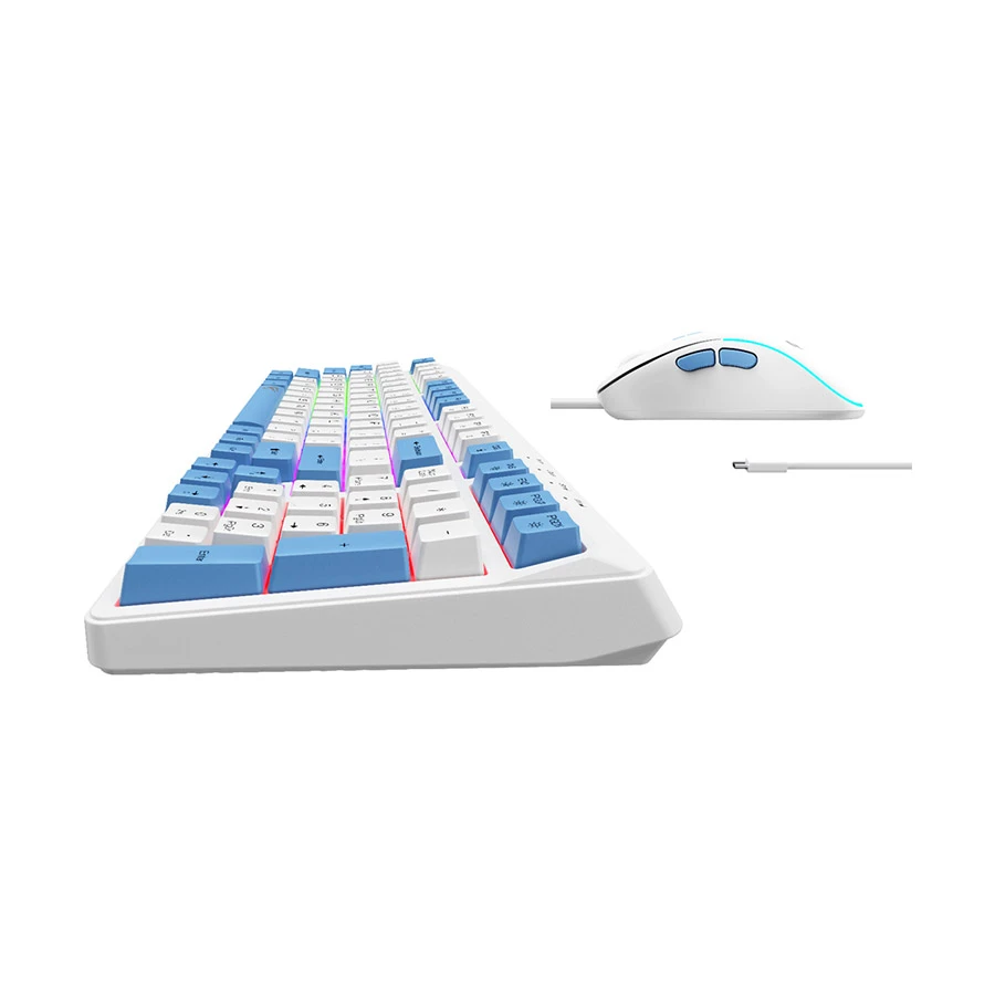 Picture of Havit KB891CM Wired Rainbow Backlit White & Blue Gaming Keyboard & Mouse Combo