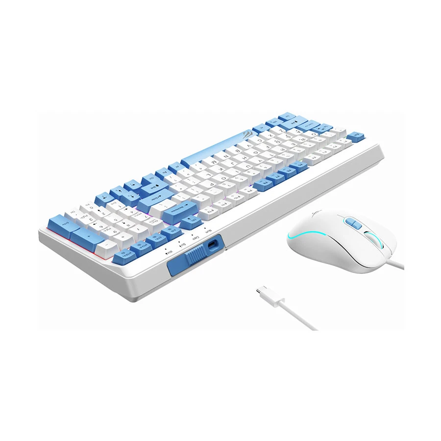 Picture of Havit KB891CM Wired Rainbow Backlit White & Blue Gaming Keyboard & Mouse Combo
