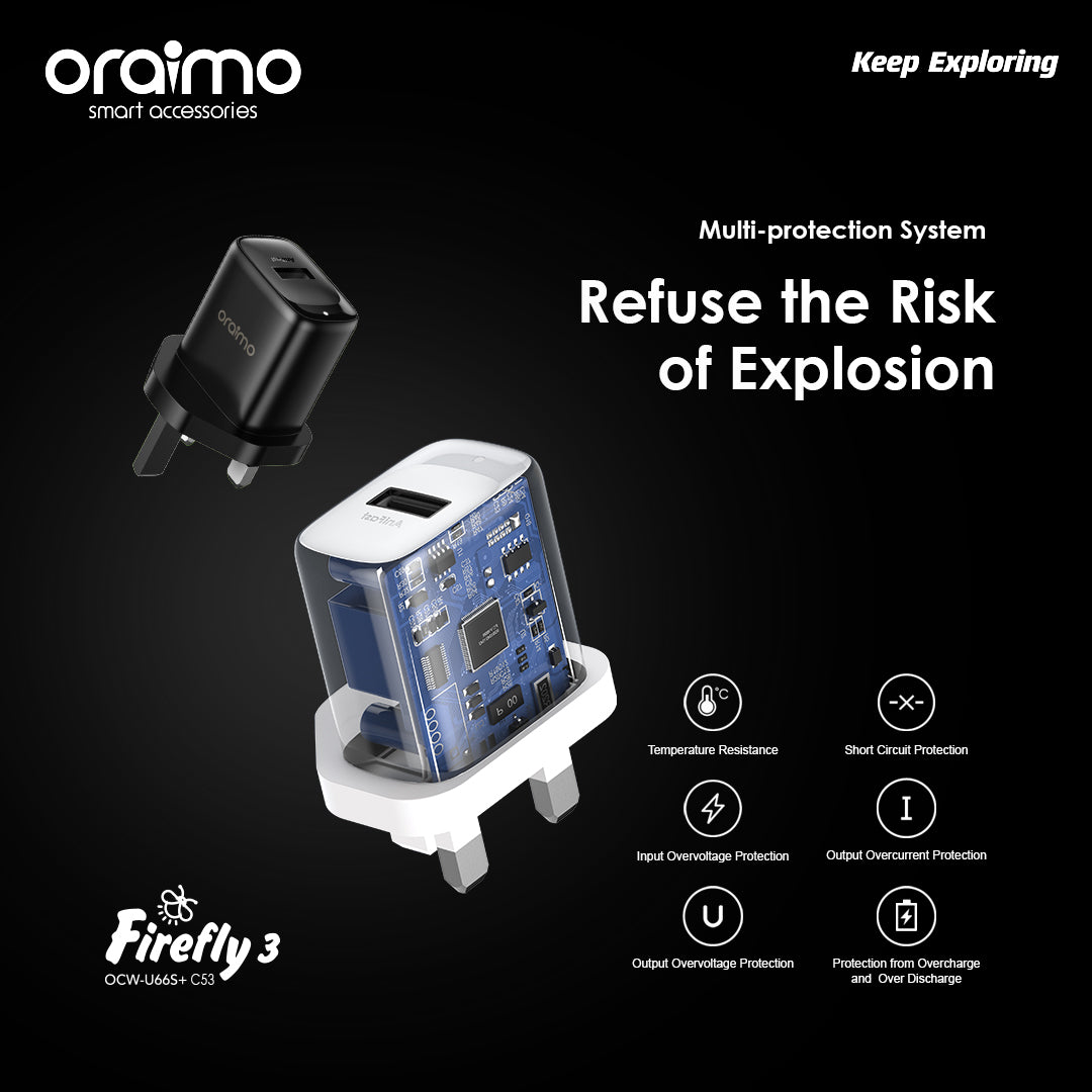 Picture of oraimo firefly 3 10W Wall Charger Kit (OCW-E66S)