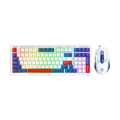 Picture of T-WOLF TF610 White & Blue Wired Keyboard & Mouse Gaming Combo
