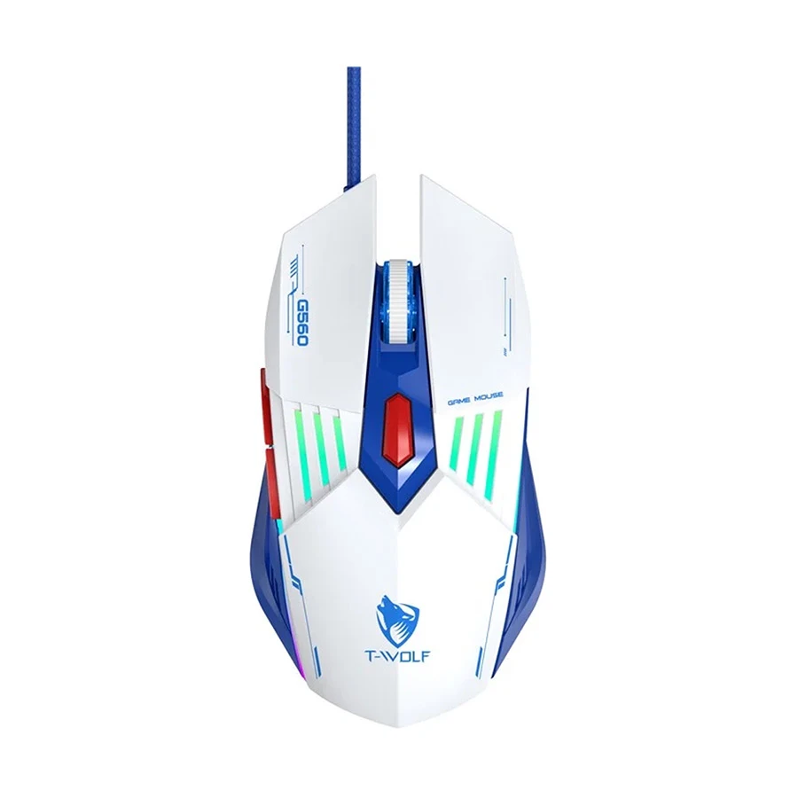 Picture of T-WOLF TF610 White & Blue Wired Keyboard & Mouse Gaming Combo
