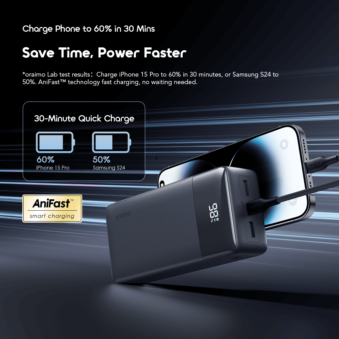 Picture of oraimo PowerNova Q31 30000mAh 22.5W Fast Charging Power Bank
