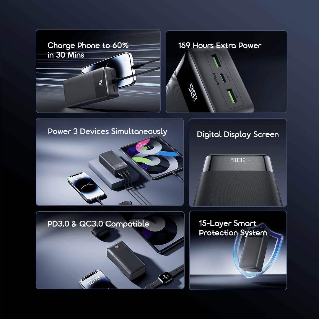 Picture of oraimo PowerNova Q31 30000mAh 22.5W Fast Charging Power Bank