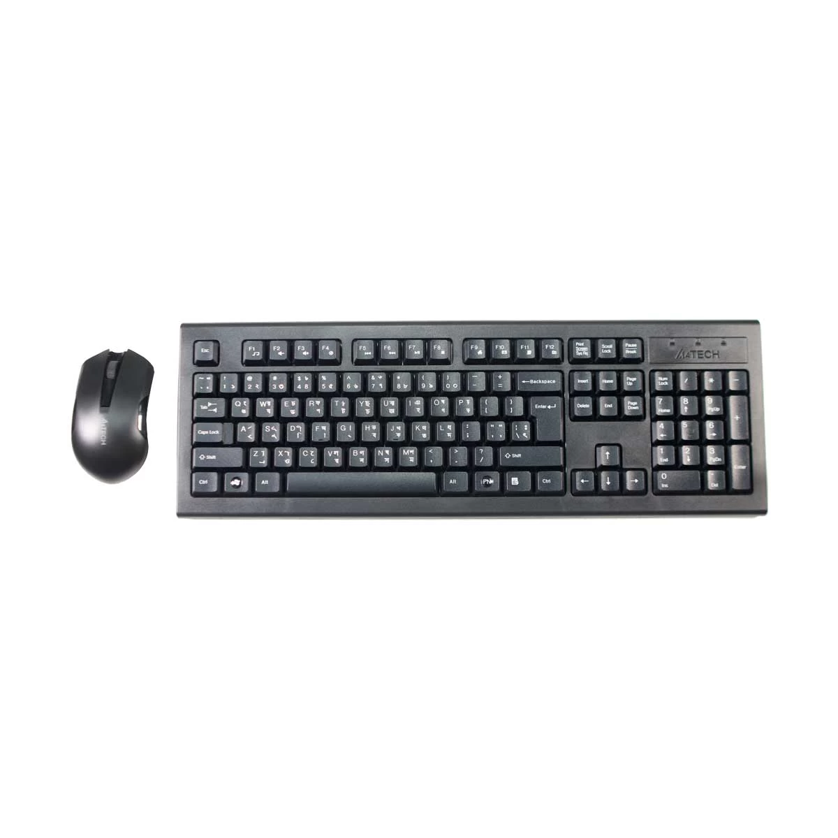 Picture of A4TECH 3000N Black Wireless Keyboard & Mouse Combo with Bangla