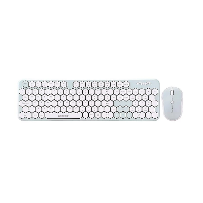 Picture of GEEZER Honey S White & Green Wireless Keyboard & Mouse Combo