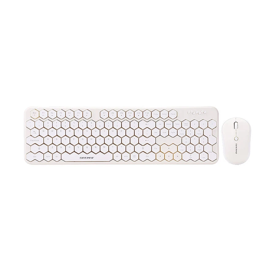 Picture of GEEZER Honey S White & Green Wireless Keyboard & Mouse Combo