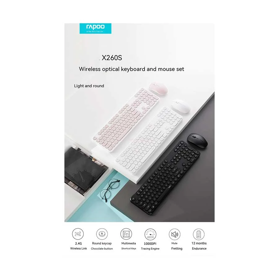 Picture of Rapoo X260S Black Wireless Keyboard & Mouse Combo