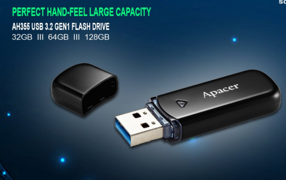Picture of Apacer AH355 USB 3.2 Black 32GB Pendrive