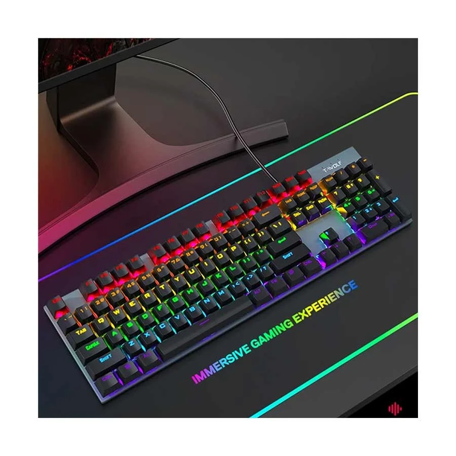 Picture of T-WOLF T17 RGB Wired (Blue Switch) Black Mechanical Gaming Keyboard