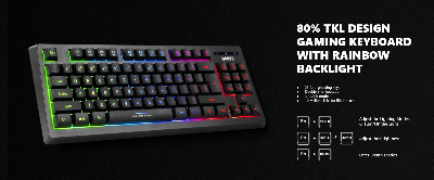 Picture of Marvo CM310 Rainbow Backlit Black USB Wired Gaming Keyboard, Mouse, Mouse Pad Combo
