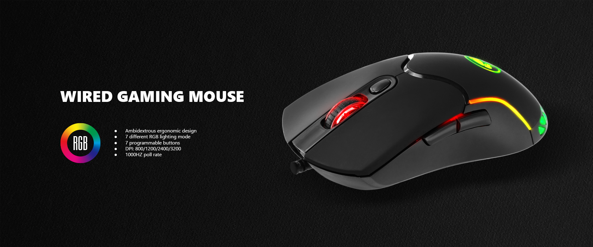 Picture of Marvo CM310 Rainbow Backlit Black USB Wired Gaming Keyboard, Mouse, Mouse Pad Combo