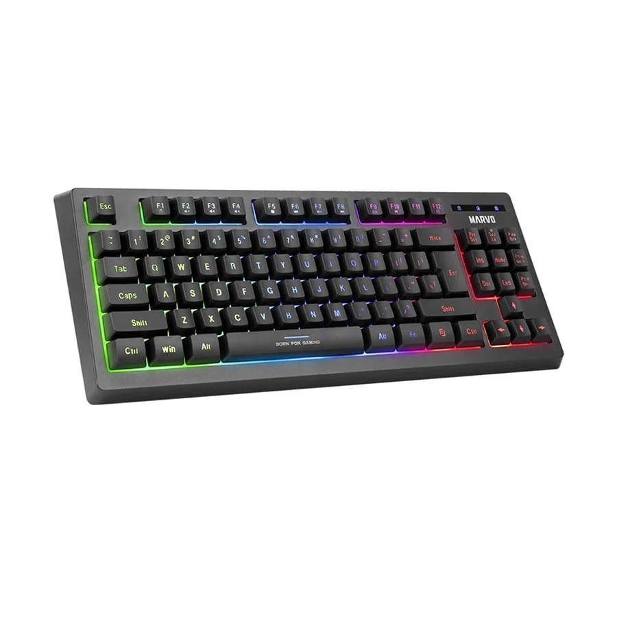 Picture of Marvo CM310 Rainbow Backlit Black USB Wired Gaming Keyboard, Mouse, Mouse Pad Combo