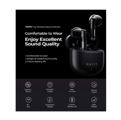 Picture of Havit TW976 Black TWS Bluetooth Earbuds
