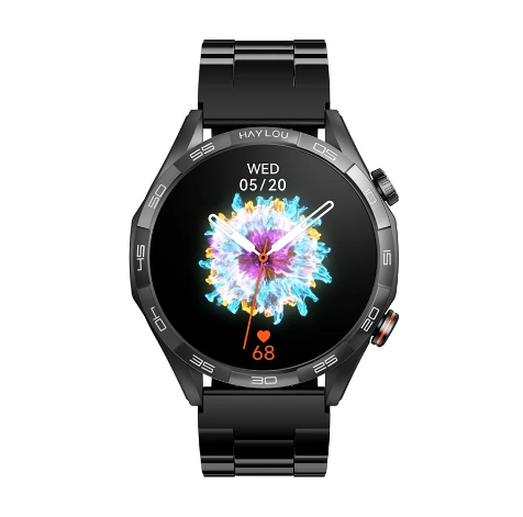 Picture of Haylou Solar 5 Amoled Black Bluetooth Calling Smart Watch with METAllic + Silicone Strap