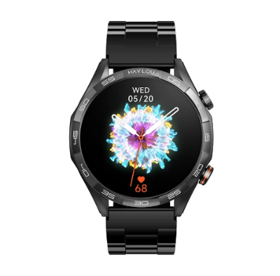 Picture of Haylou Solar 5 Amoled Black Bluetooth Calling Smart Watch with METAllic + Silicone Strap