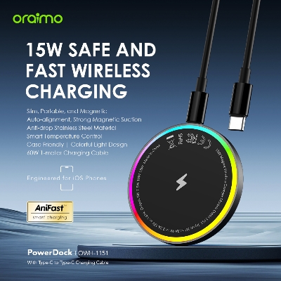 Picture of oraimo PowerDock oraimo PowerDock 15W Wireless Charging Pad