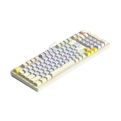 Picture of T-WOLF T50 RGB Wired (Blue Switch) Gray & White Mechanical Gaming Keyboard