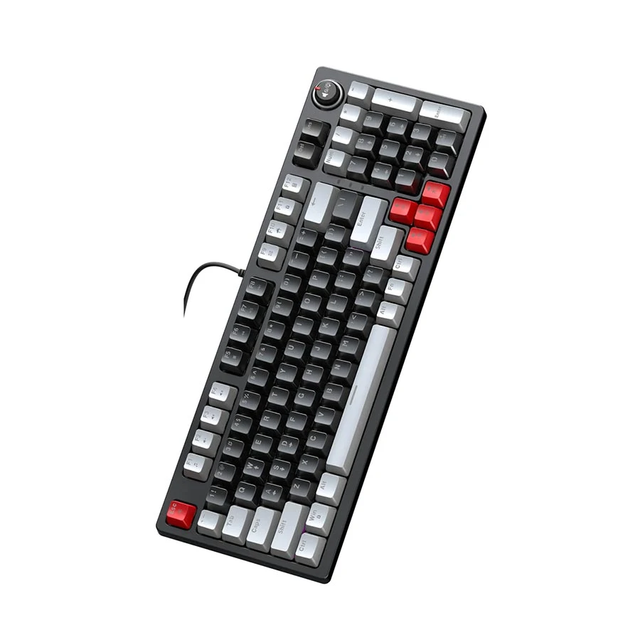 Picture of T-WOLF T50 RGB Wired (Blue Switch) Gray & White Mechanical Gaming Keyboard