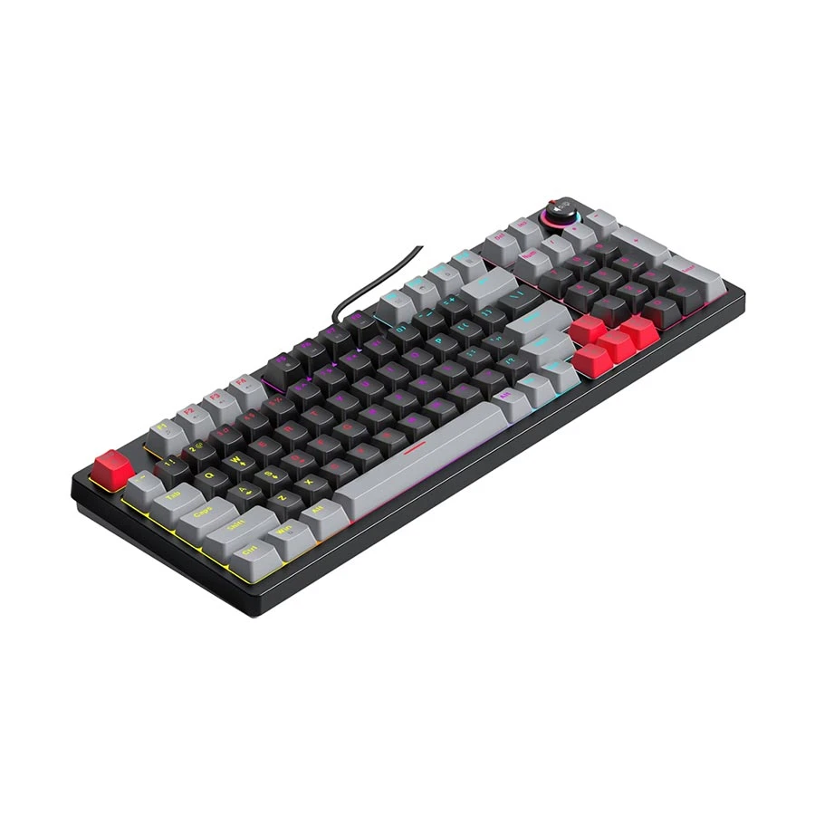 Picture of T-WOLF T50 RGB Wired (Blue Switch) Gray & White Mechanical Gaming Keyboard