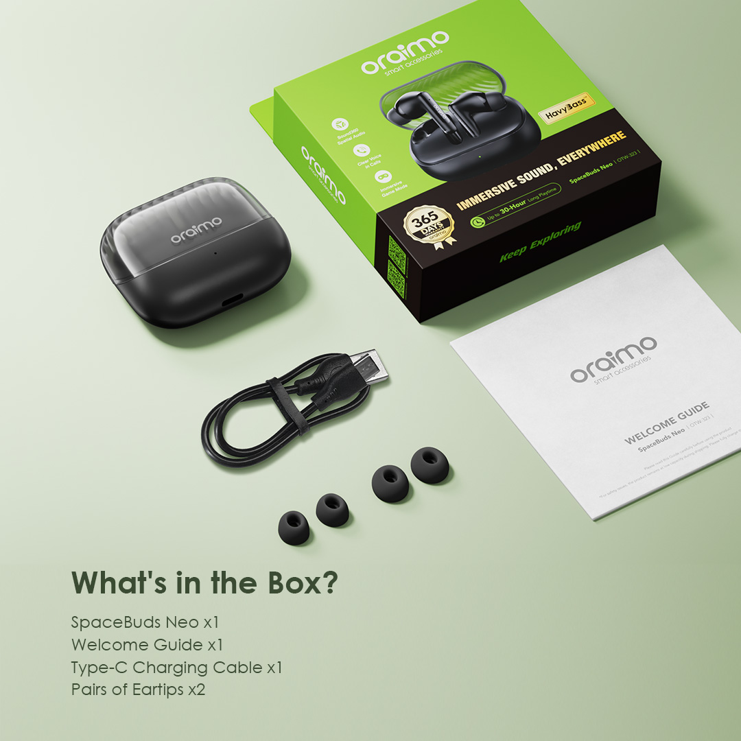 Picture of Oraimo Spacebuds Neo Light Gold TWS Bluetooth Earbuds #OTW-323