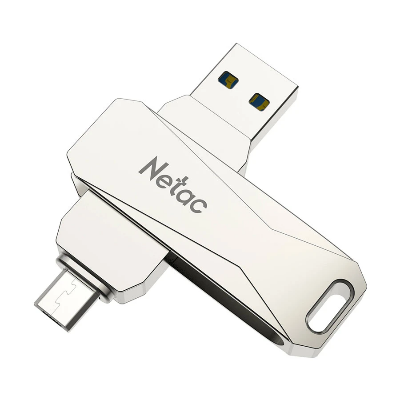 Picture of Netac U782C 128GB USB 3.0 Gen 1 & Type-C OTG Pearl Nickel Pen Drive #NT03U782C-128G-30PN / NT03U782C-128G-32PN