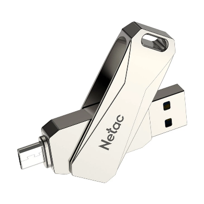 Picture of Netac U782C 128GB USB 3.0 Gen 1 & Type-C OTG Pearl Nickel Pen Drive #NT03U782C-128G-30PN / NT03U782C-128G-32PN