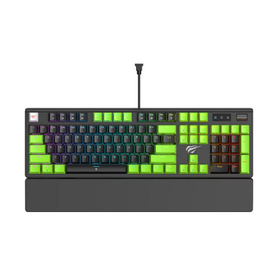 Picture of Havit Gamenote KB926L Wired Black & Green (Jiuzi Blue Switch) RGB Backlit Mechanical Gaming Keyboard