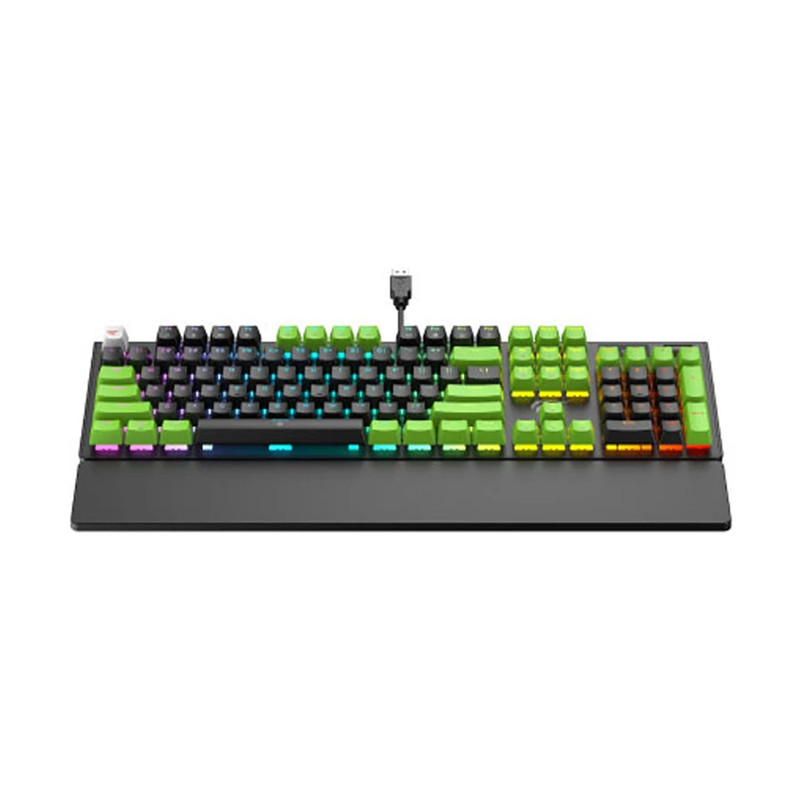 Picture of Havit Gamenote KB926L Wired Black & Green (Jiuzi Blue Switch) RGB Backlit Mechanical Gaming Keyboard