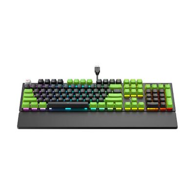 Picture of Havit Gamenote KB926L Wired Black & Green (Jiuzi Blue Switch) RGB Backlit Mechanical Gaming Keyboard