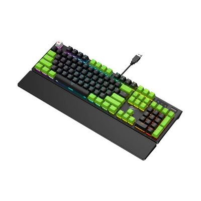 Picture of Havit Gamenote KB926L Wired Black & Green (Jiuzi Blue Switch) RGB Backlit Mechanical Gaming Keyboard