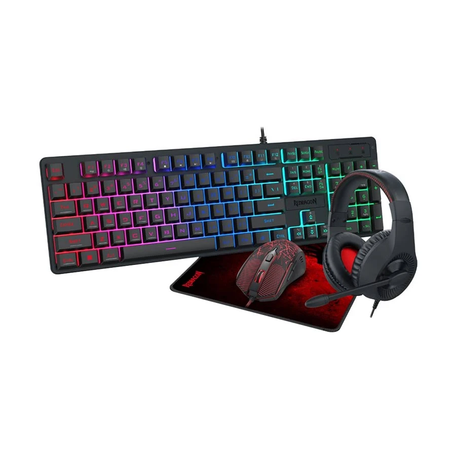 Picture of Redragon S107P-BA Wired Black Gaming Keyboard Mouse Headphones and Mouse Pad Combo