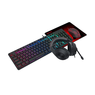 Picture of Redragon S107P-BA Wired Black Gaming Keyboard Mouse Headphones and Mouse Pad Combo