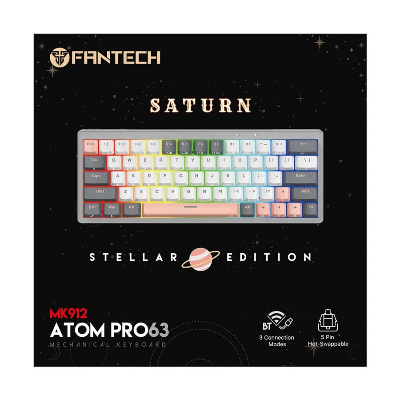 Picture of Fantech Atom Pro63 MK912 Tri Mode RGB Hot Swap (Blue Switch) Saturn Stellar Edition Mechanical Gaming Keyboard