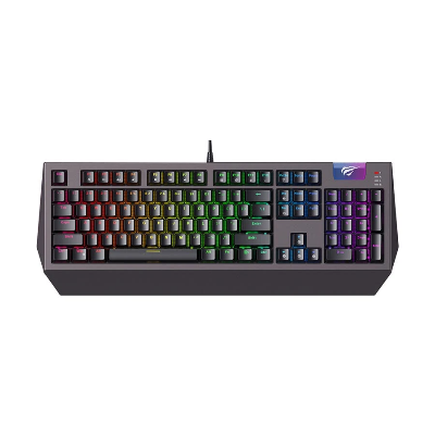 Picture of Havit KB872L Wired Multi-Function RGB Backlit (Blue switch) Black-Ochre Gaming Keyboard