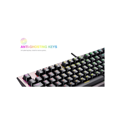 Picture of Havit KB872L Wired Multi-Function RGB Backlit (Blue switch) Black-Ochre Gaming Keyboard