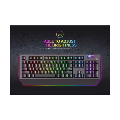 Picture of Havit KB872L Wired Multi-Function RGB Backlit (Blue switch) Black-Ochre Gaming Keyboard