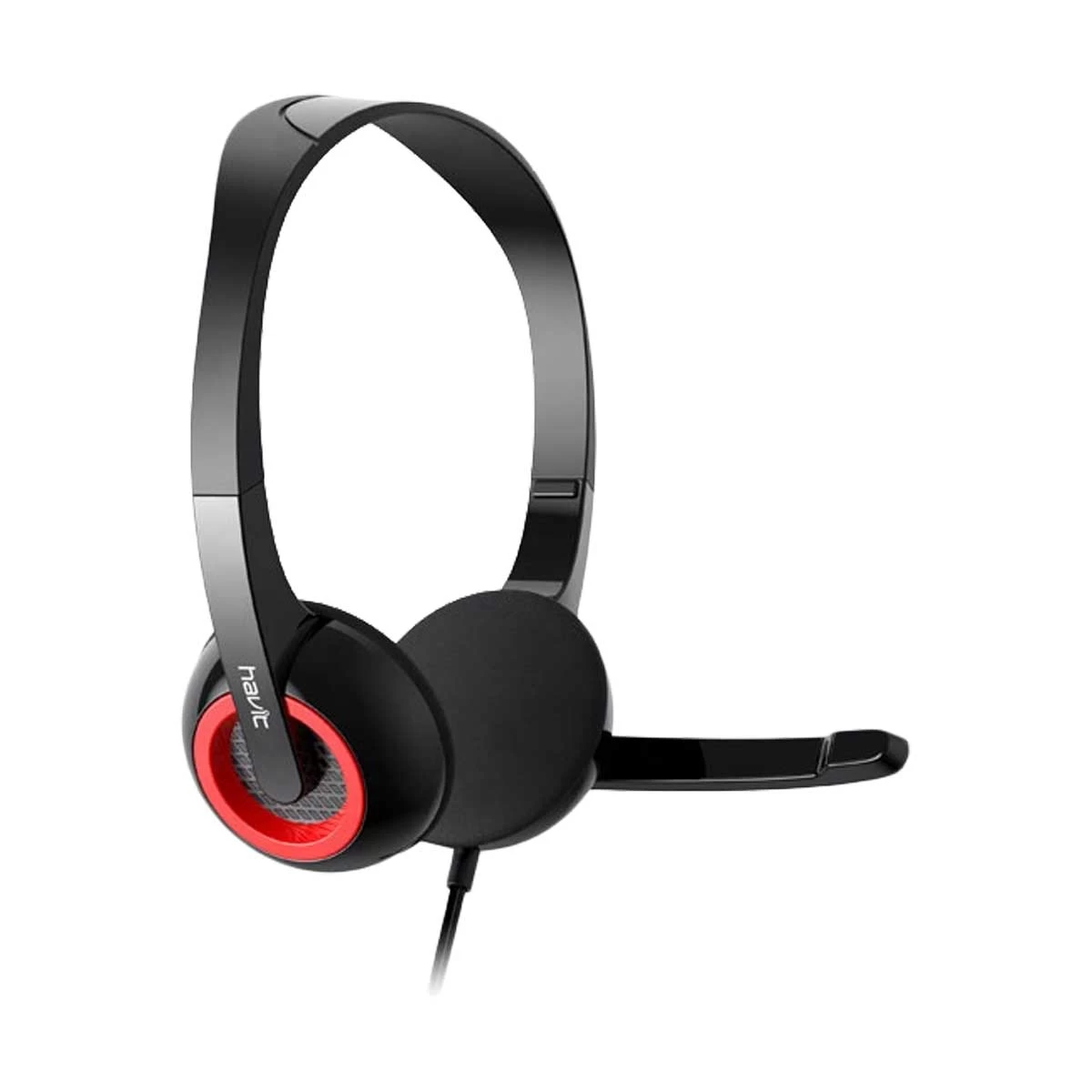 Picture of Havit H202d 3.5mm Double Plug Wired Black Headphone for Computer