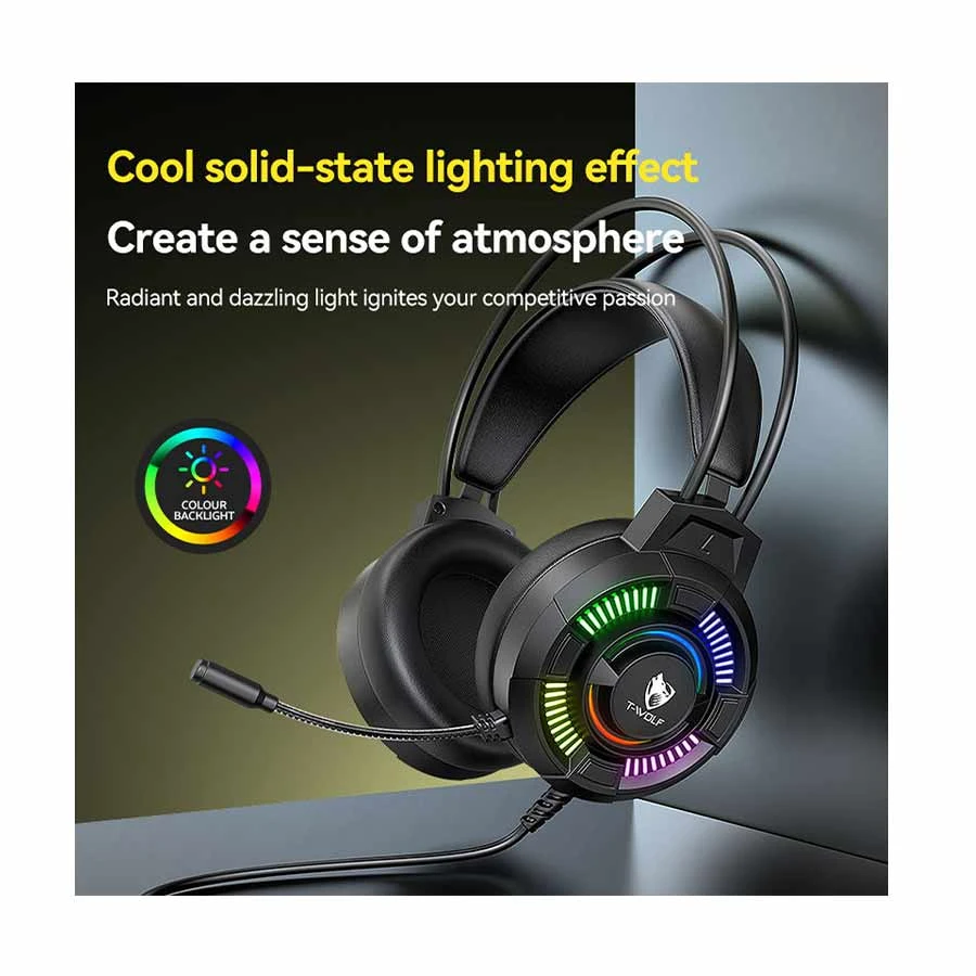 Picture of T-WOLF H140 Wired Black Gaming Headphone