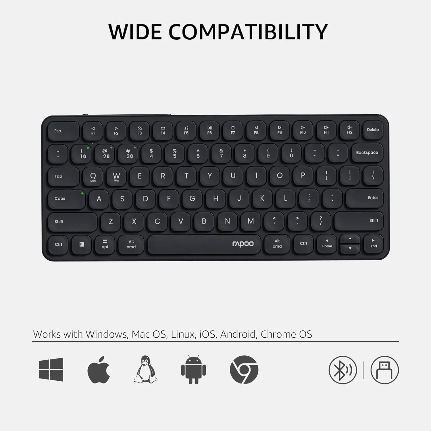 Picture of Rapoo E9050L Dark Grey (Dual Mode) Ultra-slim Keyboard