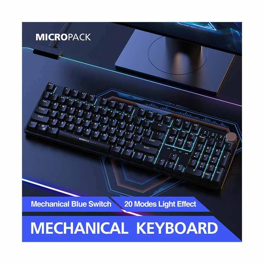 Picture of Micropack GK-30 ARES RGB Mechanical (Blue Switch) Wired Black Gaming Keyboard
