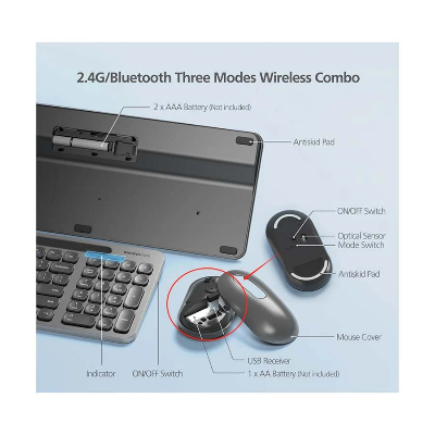 Picture of Micropack KM-238W Grey Bluetooth Keyboard & Mouse Combo